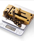 Rock Solid Door Security Chain Snap Lock Bully Proof Stainless Steel Anti Theft Deadbolt weighs 19.27 ounces on digital scale.