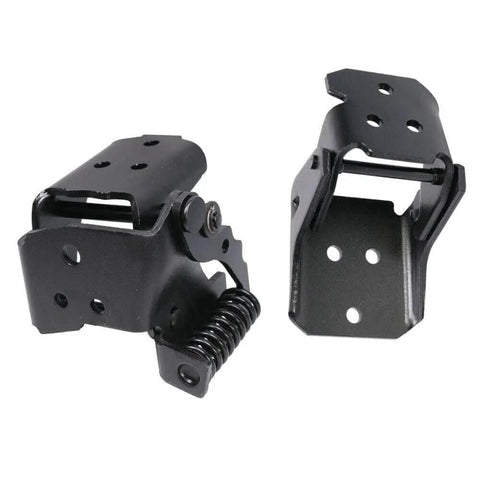 2 Piece Driver Side Door Hinge Set For Pontiac Oldsmobile Chevy Buick, Upper And Lower Left Sides, Steel Aluminum Build, Black