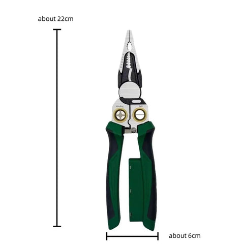 Top Rated 8 In One Cable Stripper Tool Pro Electric Pliers With Manual Voltage Tester, 22cm long, multi-functional, insulated grips.