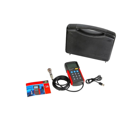 Digital Vibration Meter Handheld Industrial Vibration Sensor And Analyzer With Probe For Pro Grade Accuracy In Acceleration Velocity And Displacement Measurements Rugged Portable Vibration Tester For On Site Diagnostics, with case, cable, and probe