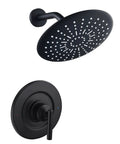 Pressure Balancing Tub And Shower Trim For Moen 8 Inch Rainshower Heads Matte Black With Adjustable Brass Ball Joint High Pressure Spray Delivers Drenching Rain Experience Valve Required