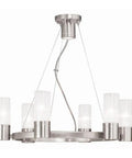 Midtown 6 Light Chandelier in Brushed Nickel Finish with Dope Modern Contemporary Design, 6 Illuminating Heads, Steel Construction