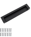 8 Piece Set Black Recessed Finger Pulls For Cabinets And Drawers Hidden Metal Closet Door Handles 5 Inch Inset Pulls with screws
