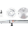 Height Adjustable Table Pedestal Legs Kit For RVs And Yachts Retractable Workbench Base Aluminum Silver 22 To 28 Inches components displayed
