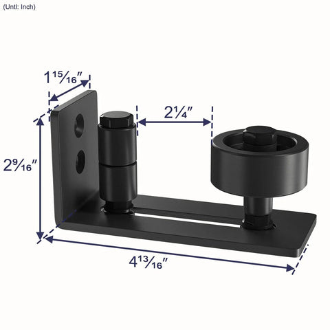 Adjustable Floor Guide For All Sliding Barn Doors With Eight Setup Options, Flush Bottom Design, Set Of 2, Front View