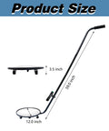 12 Inch LED Lighted Rolling Inspection Mirror With Wheels showing 59-inch reach and 3.5-inch height, side view