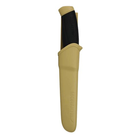 Desert Tan Fixed Blade Outdoor Knife With 4.1 Inch Stainless Steel Blade For Camping Hiking Bushcraft And Survival in sheath