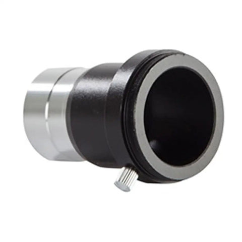 Universal 1.25 Inch T Adapter For DSLR And SLR Cameras For Prime Focus Astrophotography Fits Most Telescopes, silver black side view.