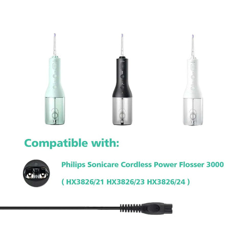 USB Charging Cable Replacement For Cordless Power Flosser 3000 Sonicare Compatible shown with compatible devices