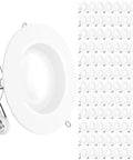 No Sweat Install 6 Inch Led Recessed Lights 96 Pack Canless Downlights showing integrated junction box and slim design.