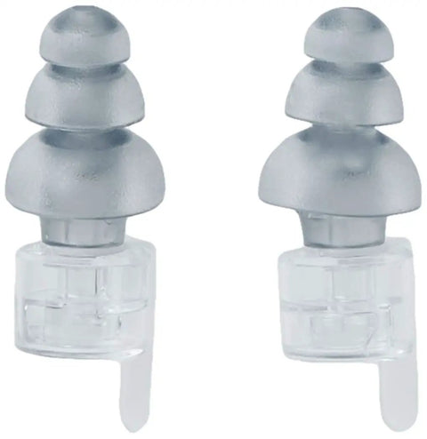 High Fidelity Ear Plugs For Concerts And Musicians with Universal Fit, showing standard 3-flange grey tips.