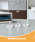 Solid Heavy Duty Swivel Adjustable Furniture Levelers With Easy Height Adjustment And Grippy Anti Slip Rubber Pads For Chairs Sofas Silent Glide Floor Protectors Pack Of Twelve displayed on a modern desk.