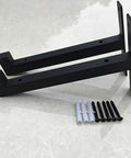 Industrial Strength Heavy Duty L Shape Metal Angle Brackets For Wall Mounted Shelving, Sleek Black Corner Supports.