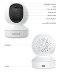Front and back view of Indoor Home Security Cam 4MP 2K With WiFi 6 Plug In Cam For 360 Degree Pet And Baby Monitoring Cry Alerts