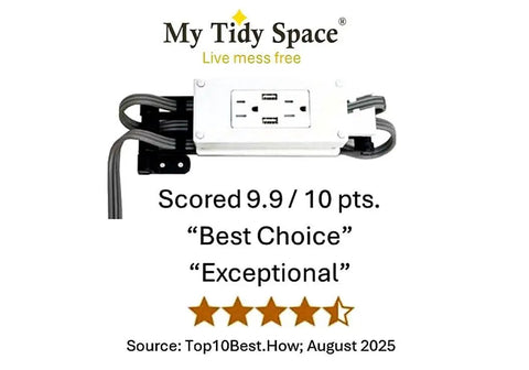 In Drawer Outlet With Cord Management Arm And USB A Ports Two 15 Amp Outlets Fits Narrow And Shallow Drawers