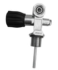 Universal Scuba Tank Valve For Underwater Exploration With 3000 Psi Service 250 Bar Pressure Chrome Plated Brass Lightweight And Portable Three Quarter Inch Thread Yoke Outlet Shock Resistant Rubber Handle