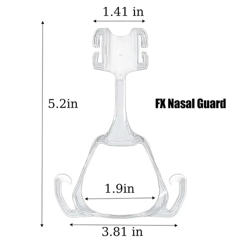 Clear plastic 2 Pack Replacement Frame For Fx Nasal Mask And Headgear Guard Durable Plastic Breathing Machine Accessory with dimensions
