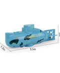 Blue Mini RC Submarine Toy With Waterproof Remote Control For Kids Dive Underwater And Surface 360 Degree Spin Propeller