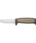 Craftline Rope Trade Knife with serrated stainless steel blade and ergonomic TPE handle, 3.6 inch fixed blade.