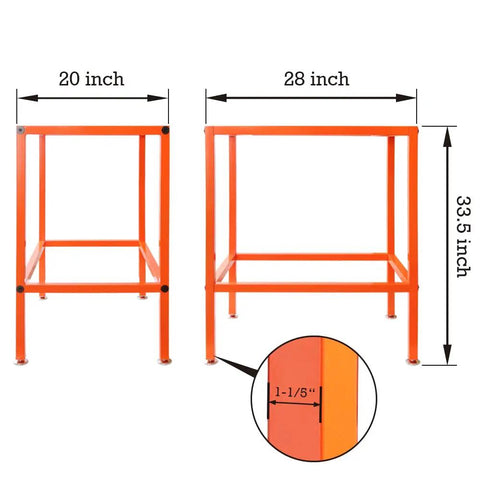 Rock Solid Steel Tool Stand With Adjustable Leveling Feet For Router Tables And Table Saws No Sweat Setup Heavy Duty Workbench dimensions 20x28x33.5 inches
