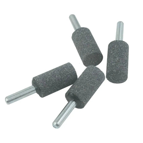 16mm Cylindrical Grinding Stones With 1/4 Inch Shank Pack Of 8 Aluminum Oxide Mounted Grinding Bits shown in group view.