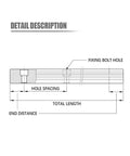 High Quality Linear Guide Rail Kit With 4 Pcs HGR30 200 To 500mm For Pro CNC Smooth Zero Friction Easy Install Sealed Units Automation Measuring Needing Dead Accurate Straight Line Reliable Performance On DIY Project You Gotta Love It detail drawing with bolt hole spacing