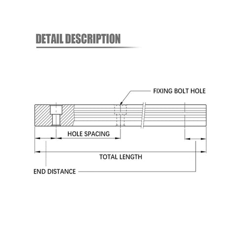 High Quality Linear Guide Rail Kit With 4 Pcs HGR30 200 To 500mm For Pro CNC Smooth Zero Friction Easy Install Sealed Units Automation Measuring Needing Dead Accurate Straight Line Reliable Performance On DIY Project You Gotta Love It detail drawing with bolt hole spacing