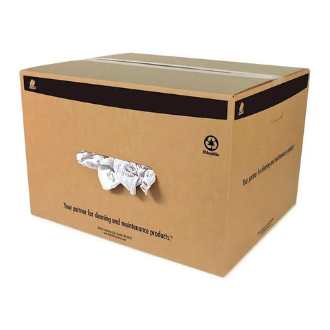 Absorbent White Recycled T Shirt Cloth Rags For All Purpose Wiping Cleaning And Polishing In A 25 Lb Box