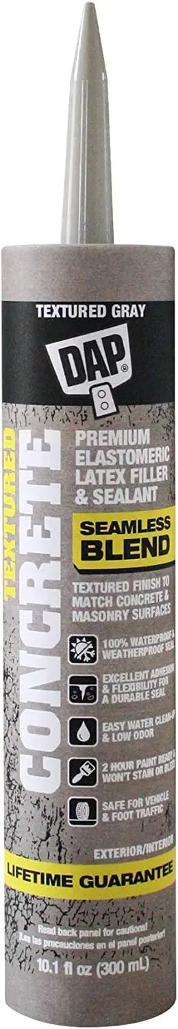 Premium Textured Concrete Elastomeric Pro Grade Filler And Sealant tube with gray finish for cracks and joints.
