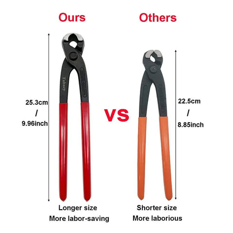 Heavy Duty Ear Clamp Pliers Kit With 12 Piece CV Boot Clamp Set, comparison of our 25.3cm and others 22.5cm pliers