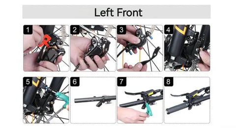 Sweet 3-Pin Hydraulic Brake Set Fits E-Bikes Like A Glove With 800mm Front And 1400mm Rear Hoses For Precise Control And Safety Cutoff Switches left front brake install