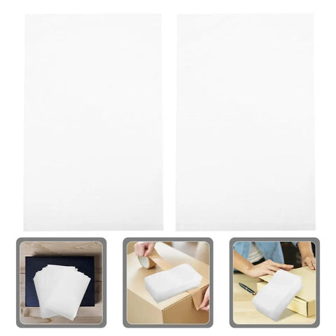 White EPE Foam Cushion Pouches 200 Pack For Shipping And Packing Lightweight With High Shock Absorption Foam Bags visible.