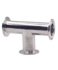 Stainless steel 3-way clamp tee sanitary fitting with tri-clamp flanges on all three ends for 1.5 in TC (38 mm) pipe
