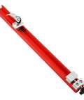 Edge Guided Circular Saw Guide Rail For 12 Inch Saw Base Aluminum Alloy Milling And Cutting Guide with clamps, red, top view.