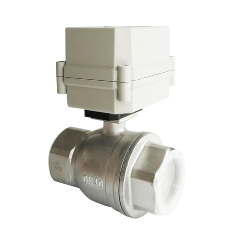 Built Tough DN32 Electric Shut Off Valve With Limit Switch SS304 Stainless Steel Gears DC24V Motorized Control Valve NPT Thread