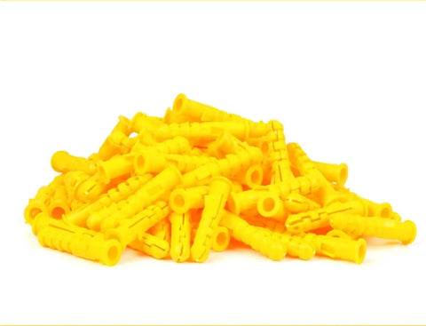 200 Pack Self Tapping Wall Anchors With Metal Screws M6x30mm Plastic Expansion Tube Fastener Kit on white