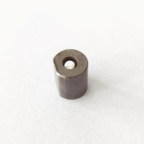 Waterjet abrasive cutting head bushing, metal cylinder with central through-hole