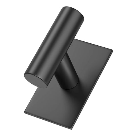 Heavy Duty Adhesive Wall Towel Hooks Waterproof No Drill Mount For Kitchen Bathroom Closet Black single hook front view