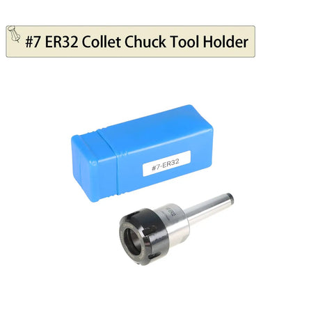 7 Piece ER32 Collet Chuck Tool Holder Set For CNC Milling Lathe And Engraving Machines, Heavy Duty Alloy Steel with Blue Case