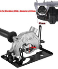 Kickass Adjustable Angle Grinder Bracket That Swivels Up To Forty Five Degrees And Cuts Up To Thirty Millimeters Deep For One Twenty Five Millimeter Discs And Quick Home Rig Setups, showing 125mm cutter and 42mm fitting.