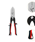 Five Blade Sheet Metal Crimping Tool For HVAC Pipes And Stove Vents, heavy-duty hand crimper with rubber handle, close-up of blades and grip