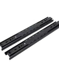 Two Piece Black Cabinet Drawer Slides Thickened For Extra Durability 16 Inch Pair Heavy Duty Drawer Runners with Thick Rails