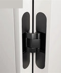 Close-up of Two Pack Three Dimensional Adjustable Invisible Hinge For Hidden Folding Doors 180 Degree Cross Hinge Concealed Inner Opening