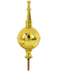 Polished Brass Ball and Spire Finial for Grandfather and Grandmother Longcase Clocks Replacement Topper