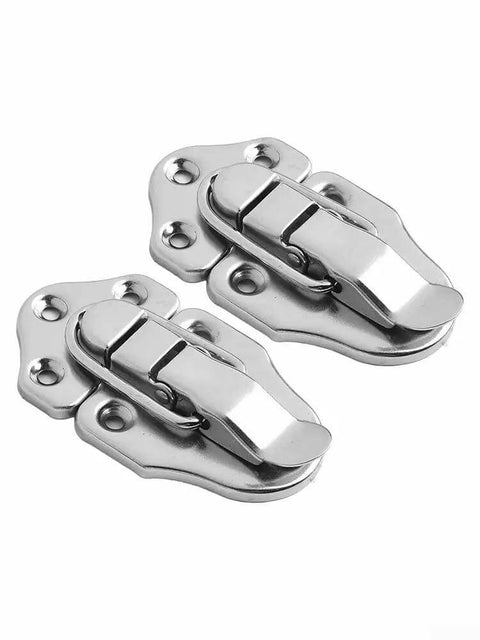 Heavy Duty Antique Iron Duckbill Toggle Latch Silver Hardware Adds Rustic Vibes And Solid Security To Vintage Wood Cabinet Switches For A Cool Vintage Look, 2-pack silver iron latch