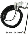 Heavy Duty Retractable Extension Cord Coil Spring Auto Rewind Power Cable with a 4.75-inch length measurement tool.