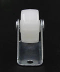 PP Furniture Caster Wheels 12 Pcs Inch White for Office and Home, front view of a white caster wheel on a metal bracket.