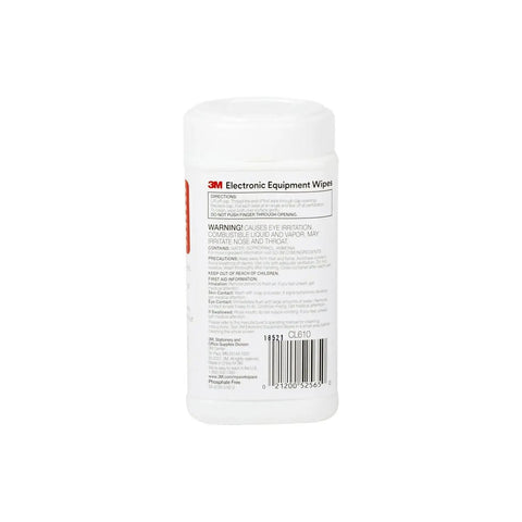 Back view of an 80-count canister of Antistatic Wipes for Electronics Cleaning, showing product details and instructions.