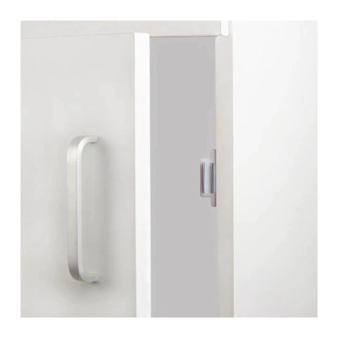 Magnetic Cabinet Latch White Plastic 4 Pack for Kitchen Cupboards and Furniture Easy Install Magnetic Door Catch for Cabinets Durable White Hardware Fitting