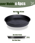 4 Pack Round Stepping Stone Molds For Concrete, 13.6 Inch Diameter And 1.53 Inch Depth, Reusable DIY Paver Molds For Easy Garden Path